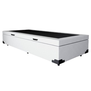 Base para Cama Box Solteiro Martin Premium com Baú (45x88x188) Branca em Oferta na Shopee