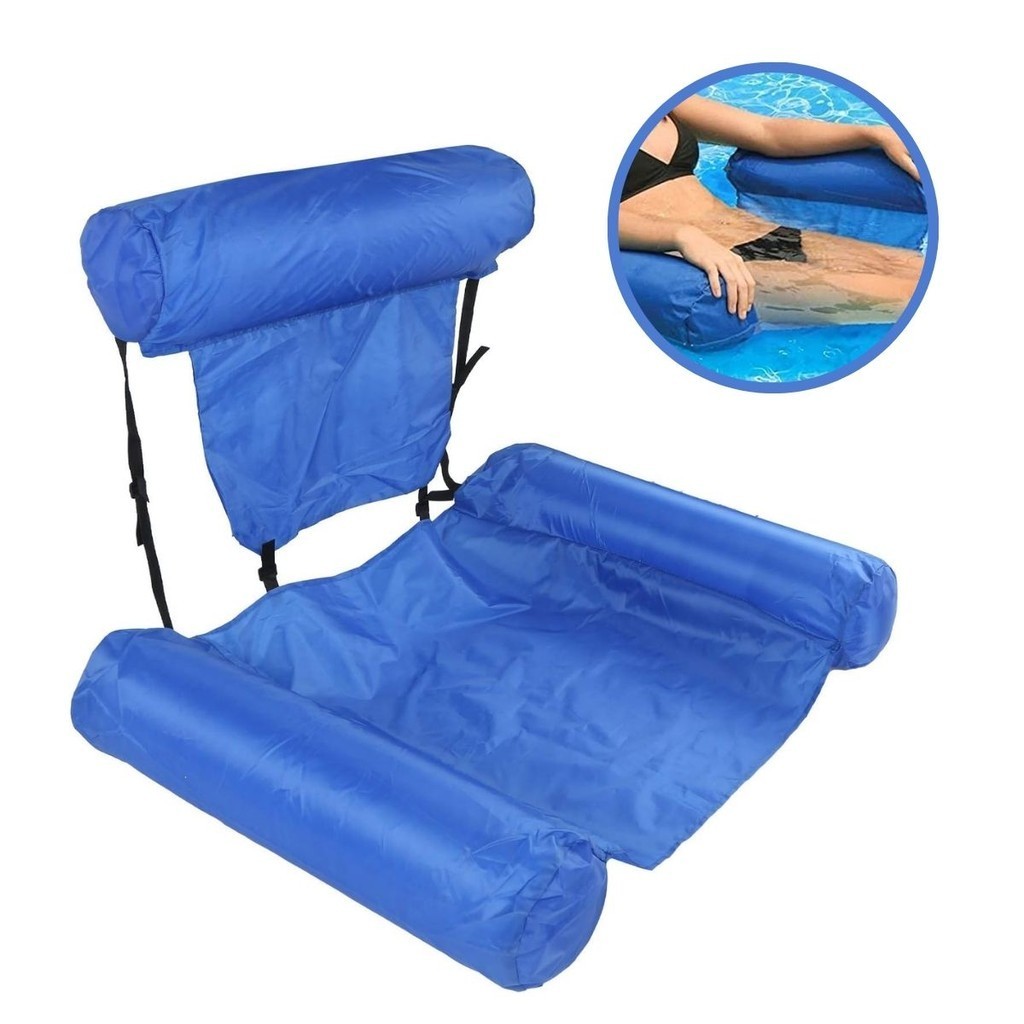 Cadeira Poltrona Boia Flutuante Importway Azul Ajustável