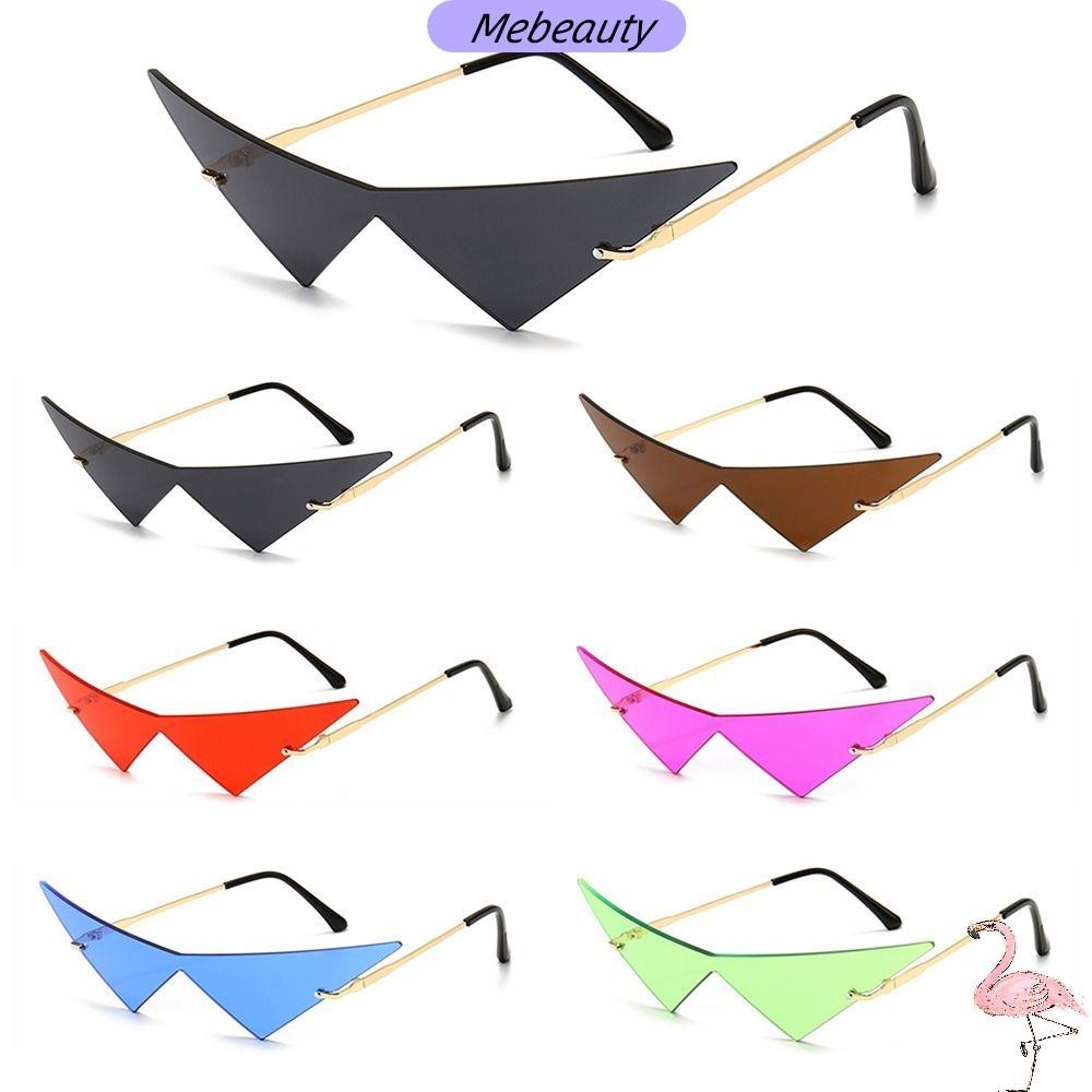 ME Óculos De Sol Triangulares Femininos UV400 Ocean Lens Rimless One Piece Sun Glasses