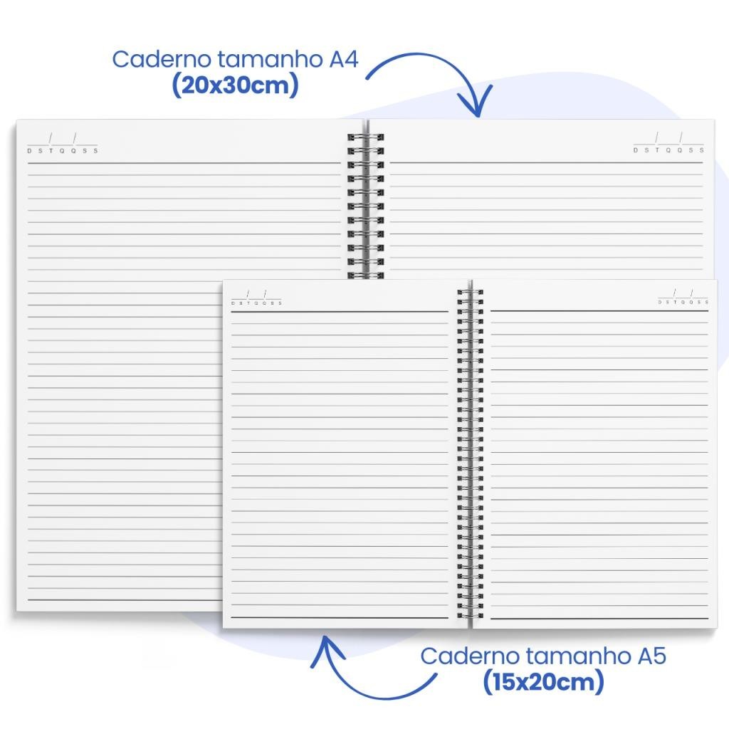 Caderno Masculino Personalizado com Iniciais – Capa Dura 100 Folhas