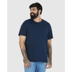 Camiseta Básica Masculina Plus Size Decote Redondo Em Algodão