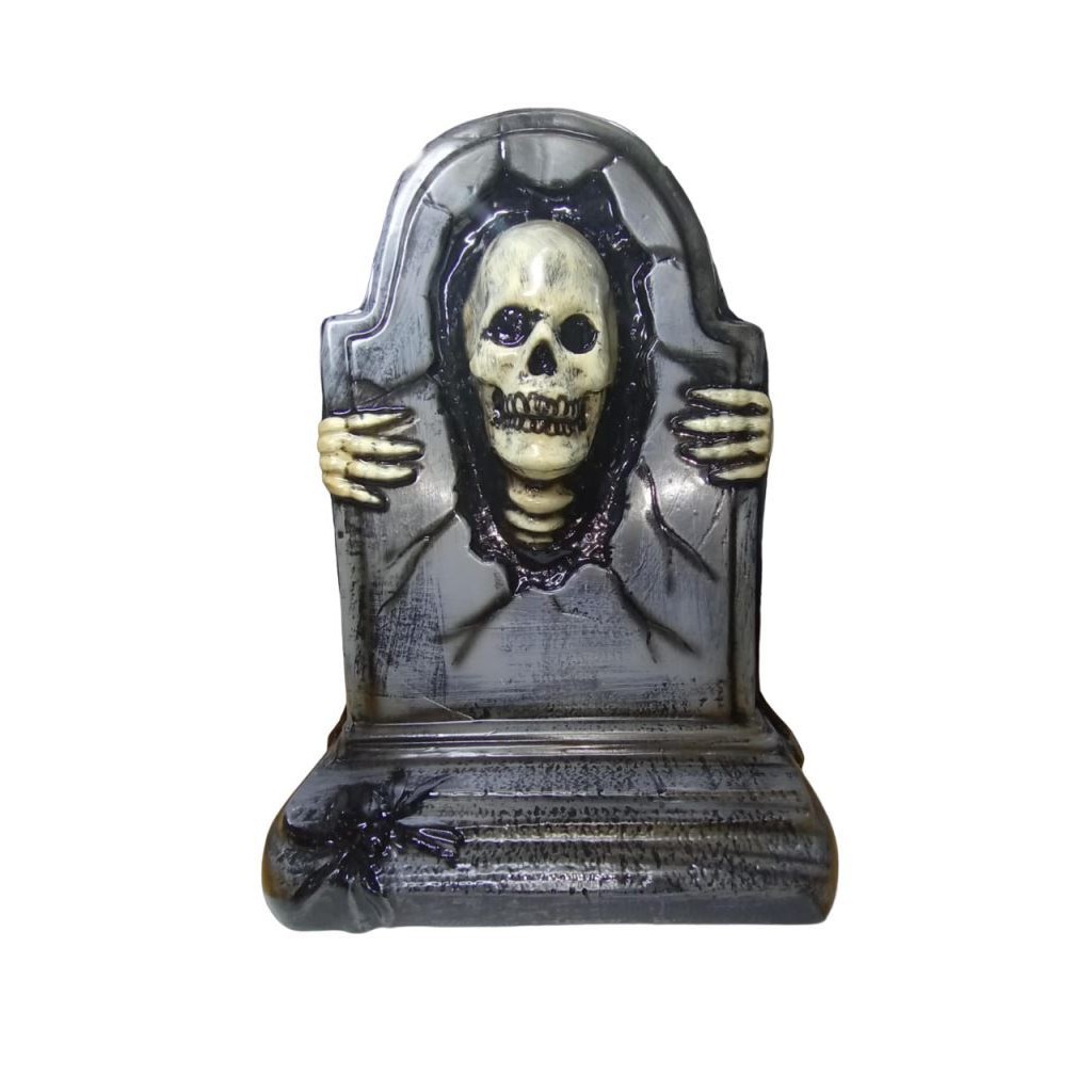 Placa Decorativa Lapide - Tumulo Com Crânio