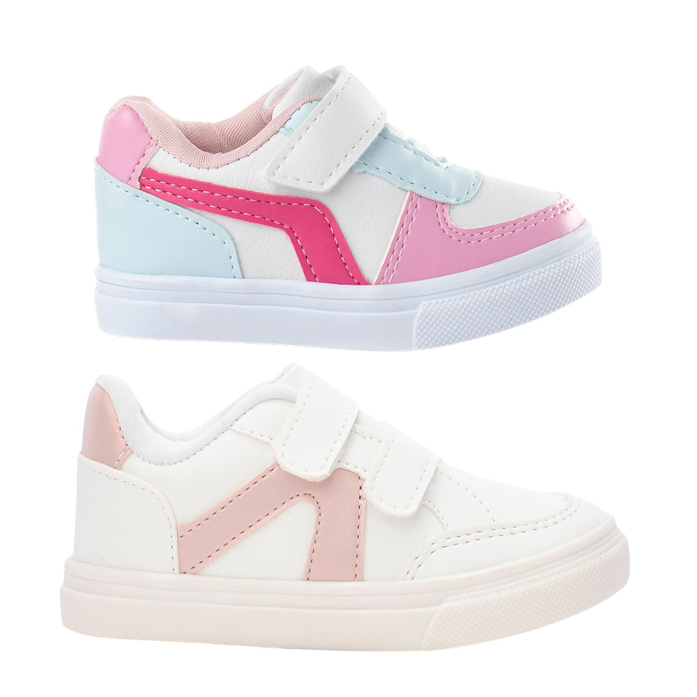 Combo Infantil 2 Pares Tênis Recortes Menina Funfy 3475A em Oferta na Shopee