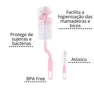 Escova Mamadeira Bico Facil Higienizacao Bebe Infantil