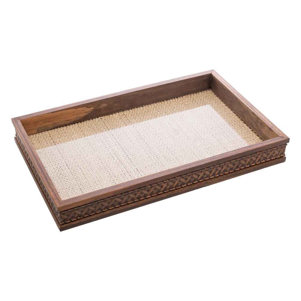 Bandeja Woodart de Madeira Trançado com Sisal 45cm x 30cm em Oferta na Shopee