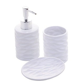 3 Peças para Banheiro Lyor Cannes de Ceramica Branco em Oferta na Shopee