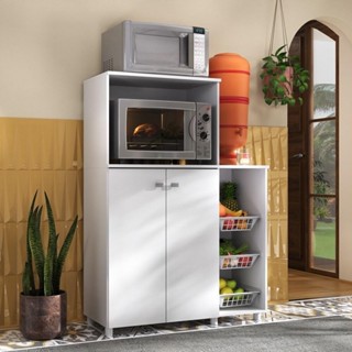 Balcão para Forno e Micro-ondas Multimóveis Branco REF. 2531 em Oferta na Shopee