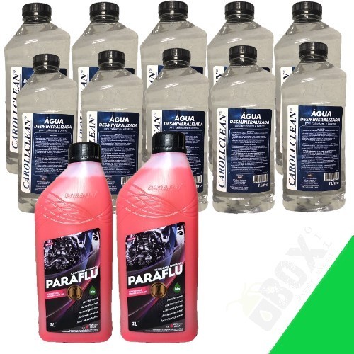 KIT 10 AGUAS DESMINERALIZADA E 2 PARAFLU CONCENTRADO ROSA