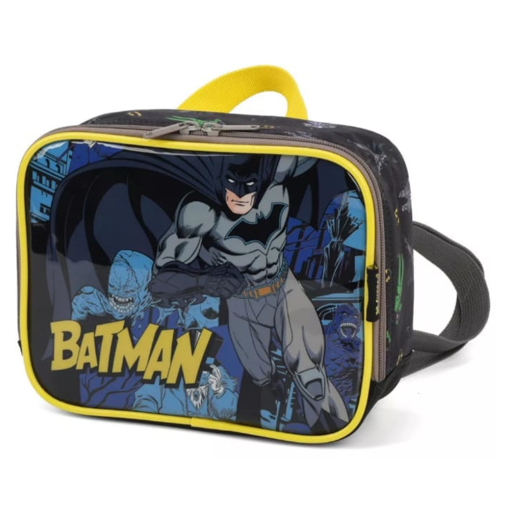 Merendeira Lancheira Escolar Infantil Batman Preto