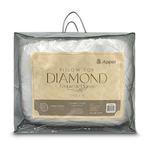 Protetor De Colchão Pillow Top Toque De Plumas Casal Appel Diamond 1,38x1,88 Pluma Cama De Hotel