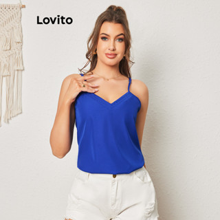Lovito Casual Blusa Feminina Lisa Plissada LBL08235