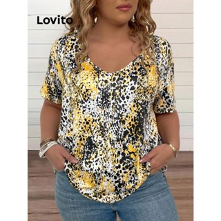 Lovito Camiseta Feminina Casual Com Estampa De Leopardo Plus Size LSL01039