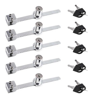 Kit com 5 Fechadura Para Vitrine Freezer Trava Jacaré 140mm Cromada Vidros de 8 a 10mm em Oferta na Shopee