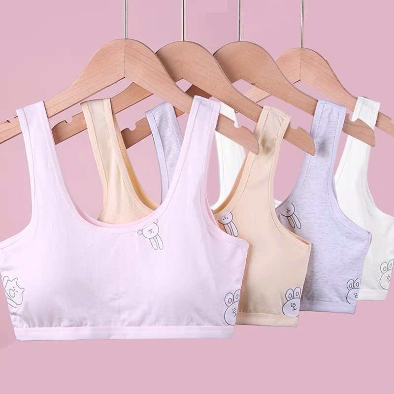 Kit 3 Pçs Top Juvenil Menina Algodão Bojo Removível Alça Grossa Bichinhos