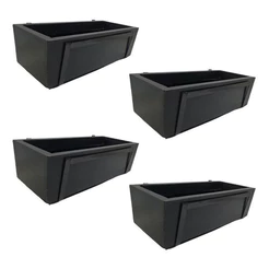 Kit 4 Suportes com Jardineira Preta para Jardim Vertical