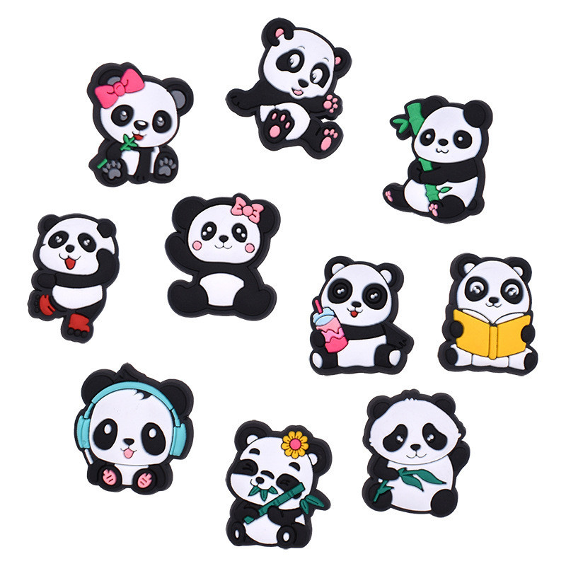 Acessórios para sandálias Cartoon Animais Bonitos Panda DIY Clog Charms Pins Para Shoes em Oferta na Shopee