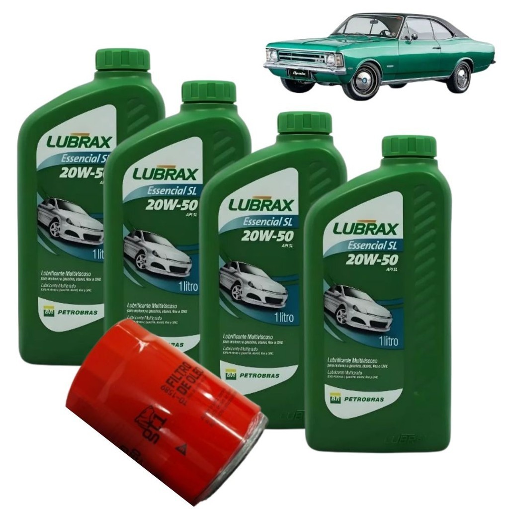KIT TROCA DE ÓLEO OPALA 4CC 2.5 LUBRAX 20W50 + FILTRO