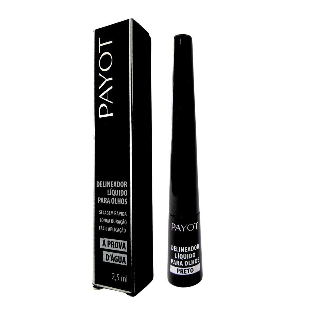 Delineador Líquido Para Olhos Payot Preto À Prova D'água 2,5ml