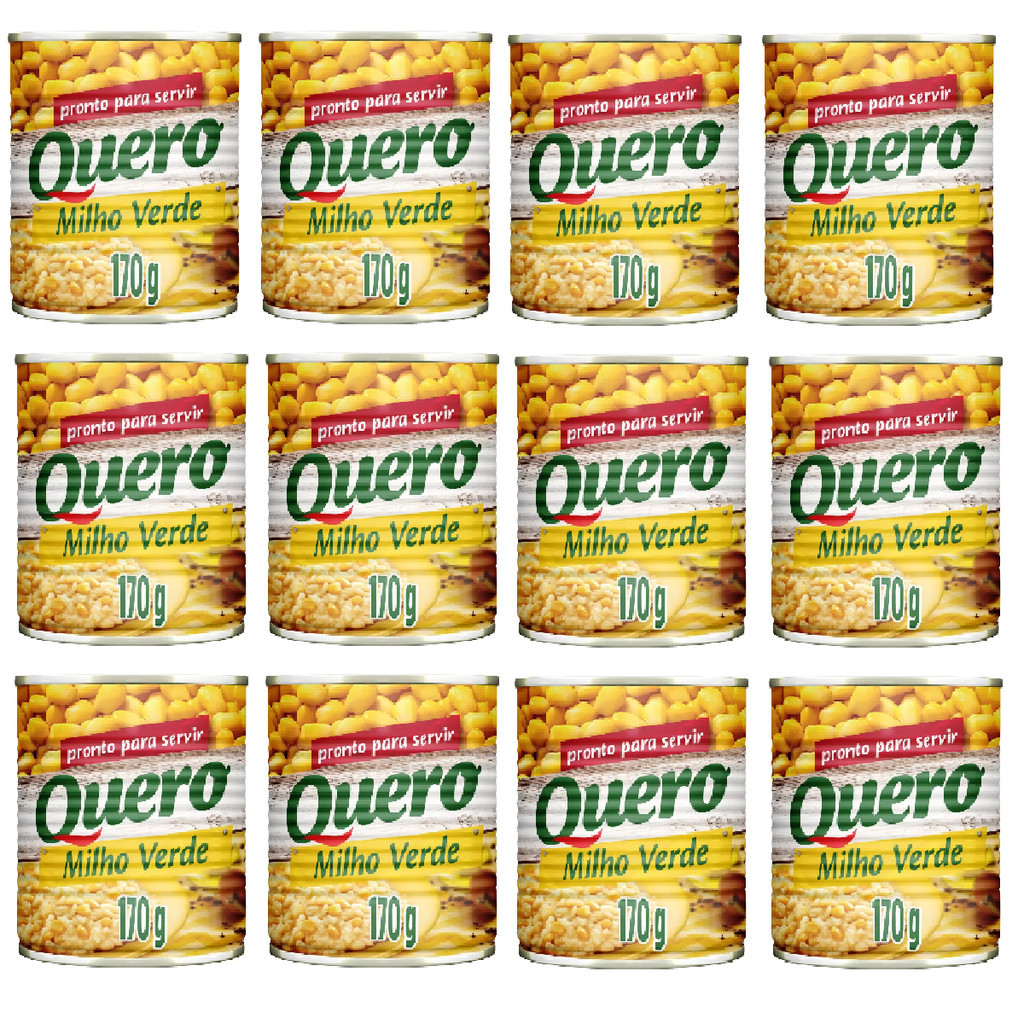 Kit 12 MILHO VERDE QUERO 170GR LATA