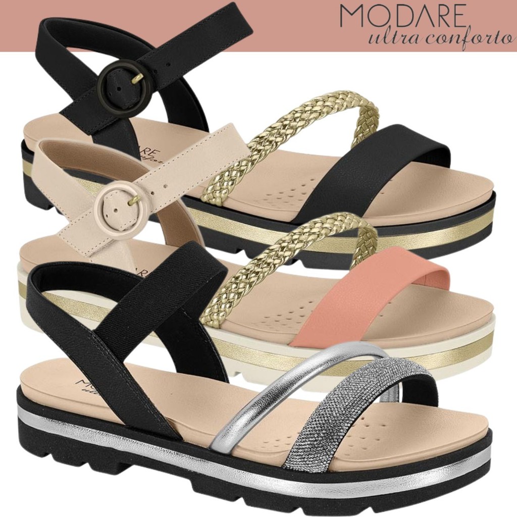 Sandalia Feminina Birken Modare Fivela Conforto Brilho Estilosa em Oferta na Shopee