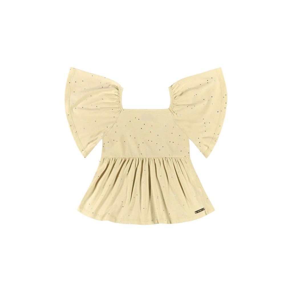 Detalhes do Conjunto com Blusa e Short Infantil com Glitter para Menina Quimby