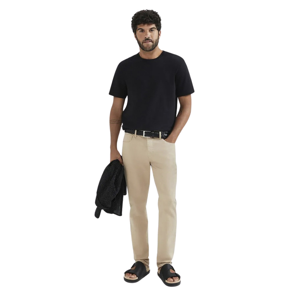 Calça Hering Masculina Slim Em Sarja Bege