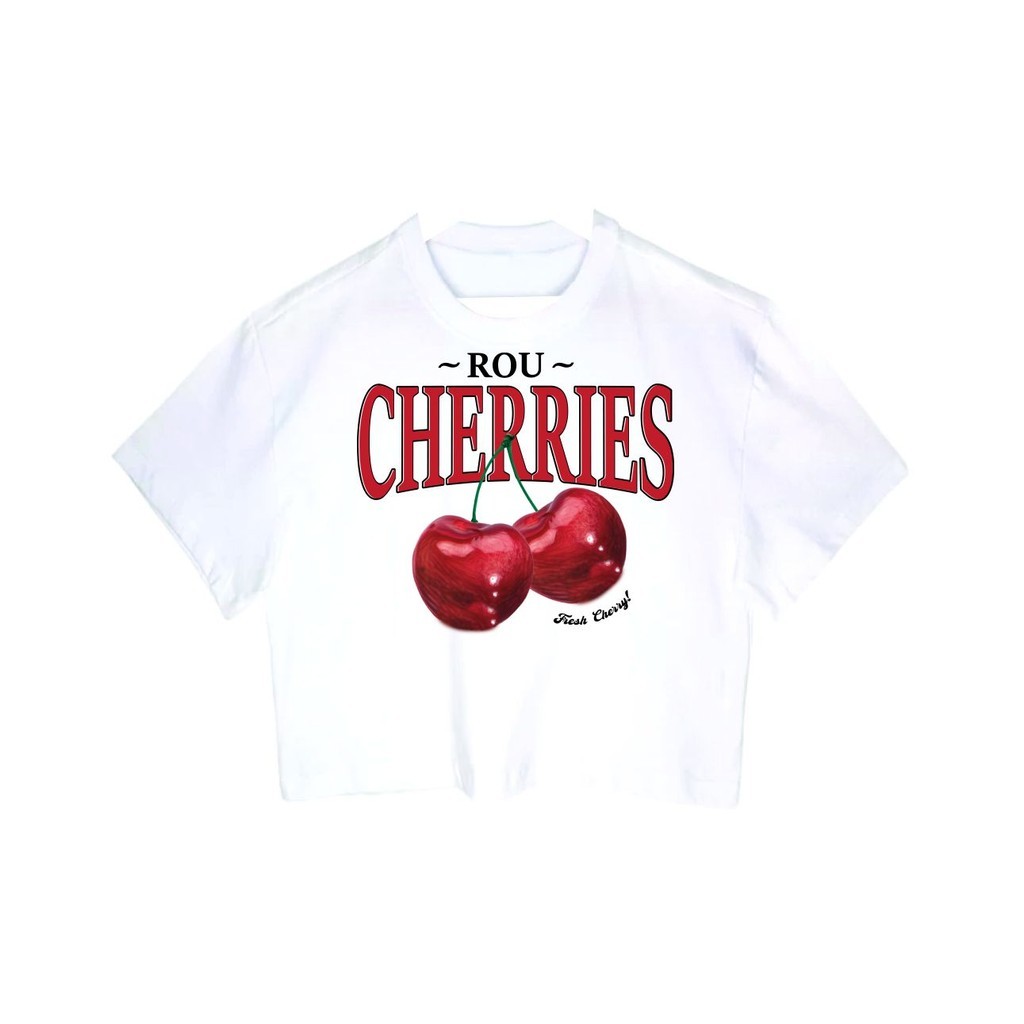 Cropped Feminino Tumblr blogueira cereja rou cherries feminina curta em Oferta na Shopee