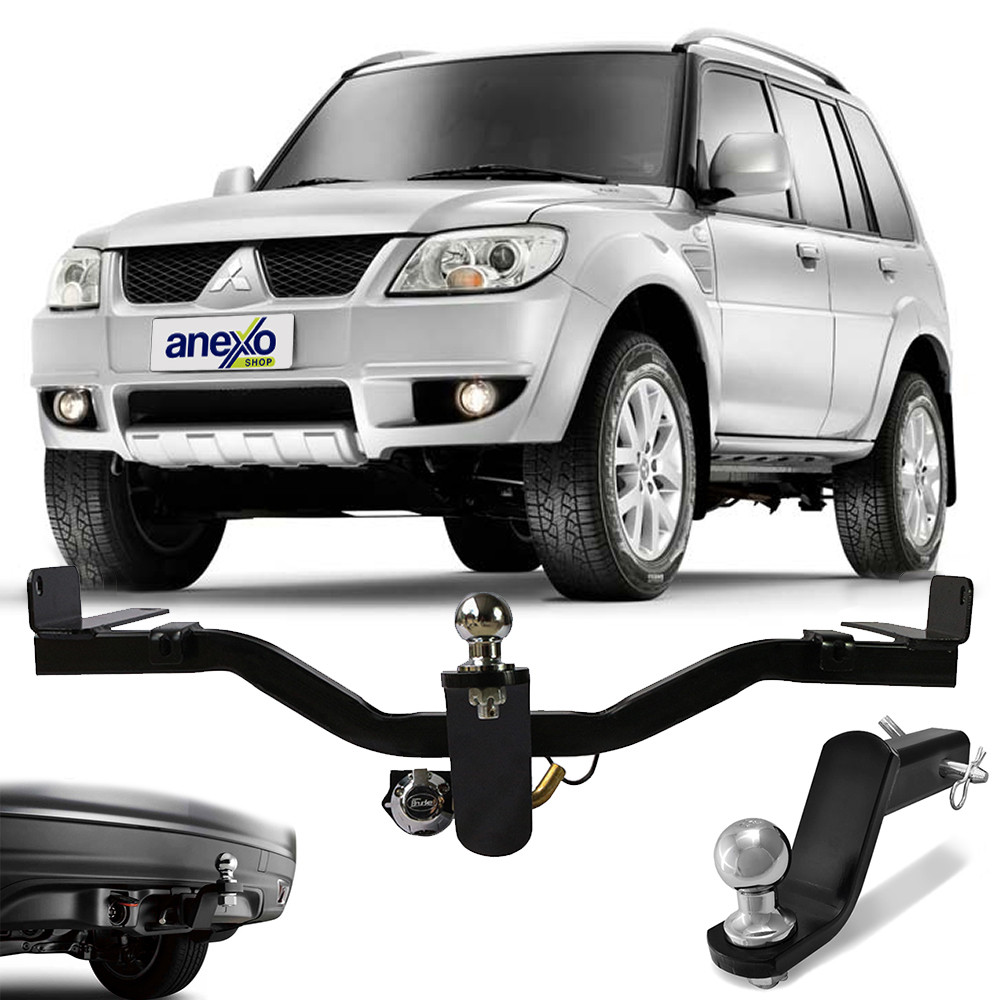 Engate Reboque Mitsubishi Pajero TR4 2010 a 2015 Brucke MI1009 Rabicho Tração 700kg Haste Removível