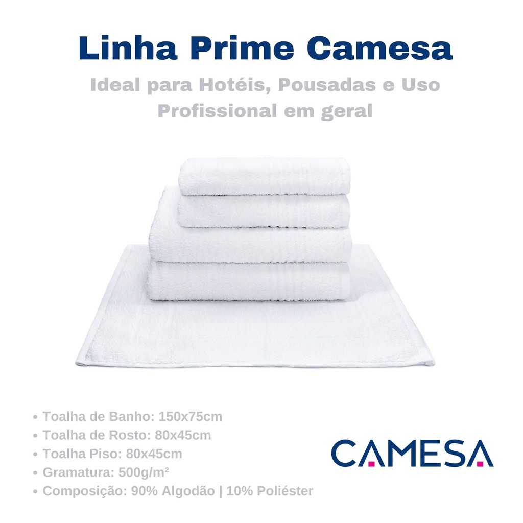 Toalhas Piso 80x45cm Profissional 500g/m² Prime Camesa – Hotéis e Pousadas