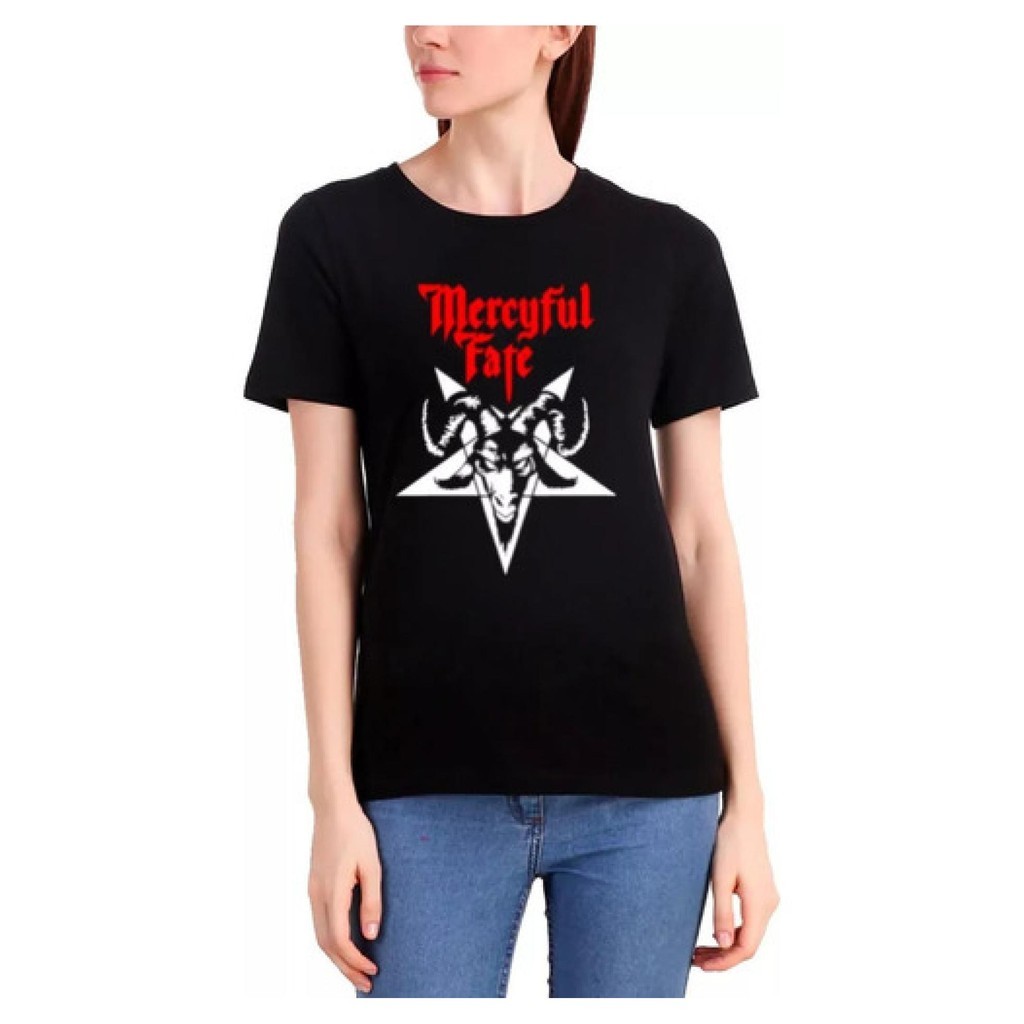 Camiseta Babylook Mercyful Fate Heavy Metal King + Costas