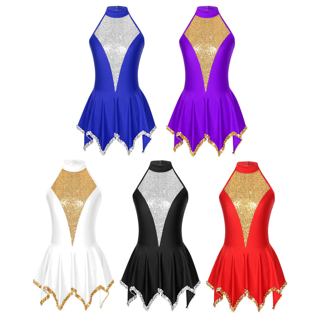 Yeahdor Vestido Regata Feminino Sem Mangas Com Gola Halter Para Balé E Dança Ginástica