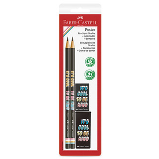 Lápis preto Poster SM/935POSPR com 2 lápis 1 borracha e 1 apontador Faber-Castell em Oferta na Shopee
