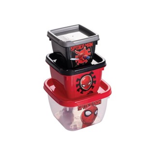 Conjunto de Potes de Plástico Quadrados Conect Homem Aranha