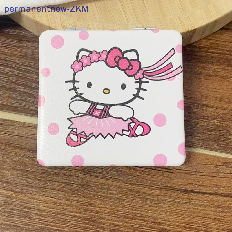 [Permanentenovo] Espelho Portátil Sanrio Hello Kitty Kawaii Maquiagem Dobrável Ampliar Em Um Lado Ferramentas De Beleza De Viagem [zkm]