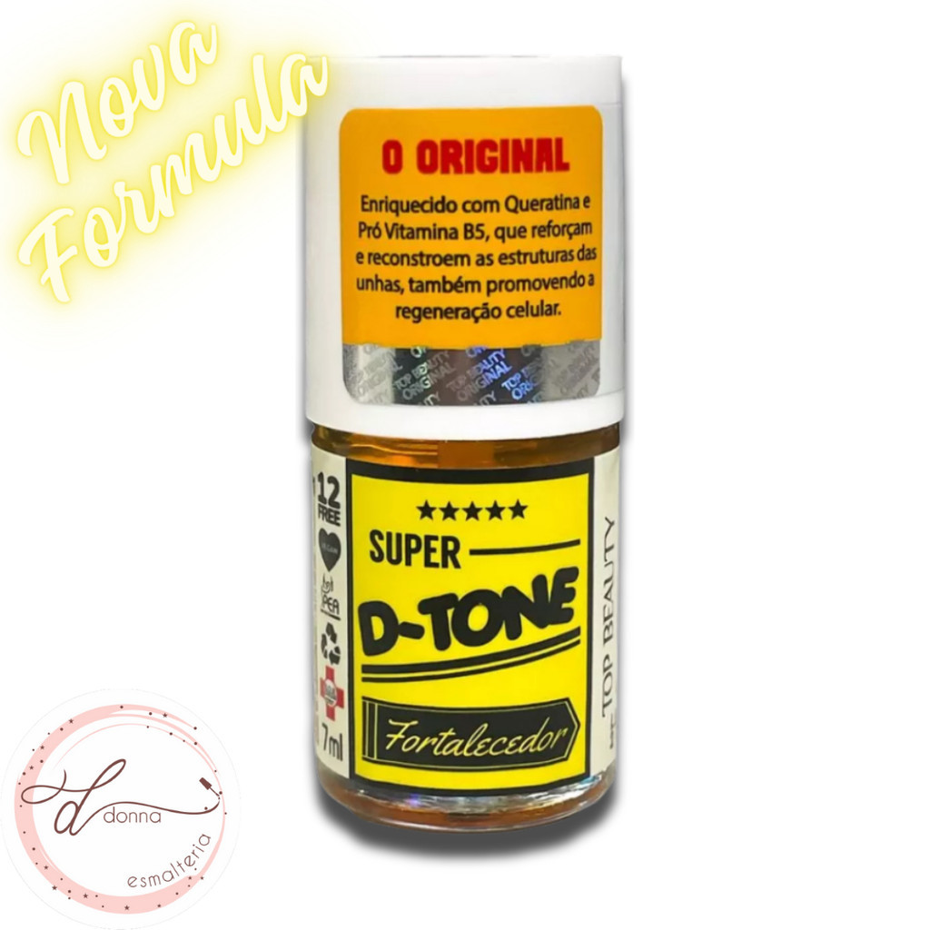 Base Fortalecedora Top Beauty Super D-Tone 12 Free Nova Formula S.O.S Unhas 7ml