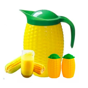 Kit Piquenique com Jarra para Suco e Refresco + Saleiro e Paliteiro Espiga de Milho - Festa Junina