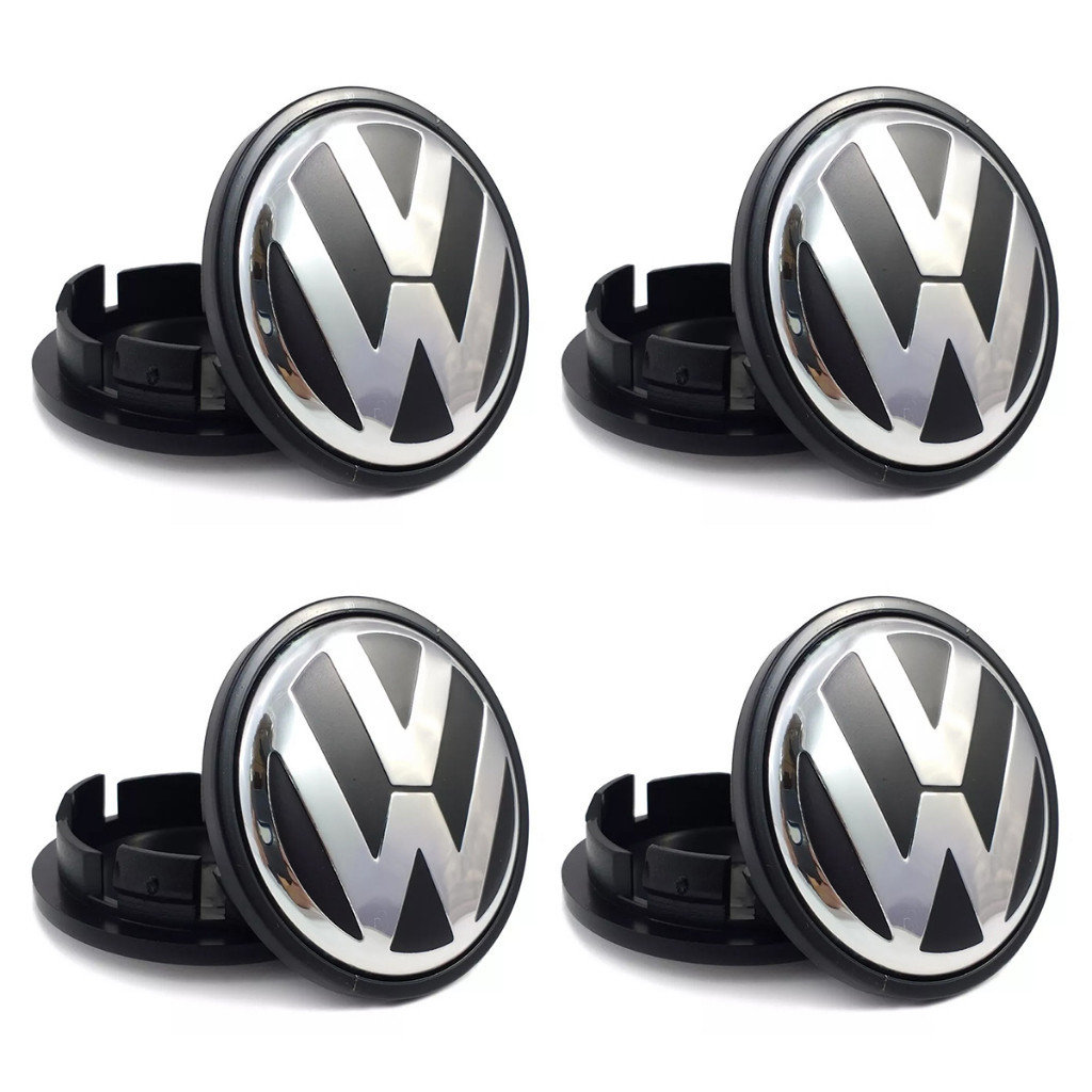 Jogo Calota Calotinha Centro Roda Vw Tiguan Golf Passat Amarok Jetta Novo Fusca 65mm