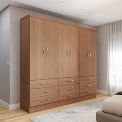 Guarda-Roupa Casal Madri 6 Portas 9 Gavetas Cinamomo - Panorama Móveis