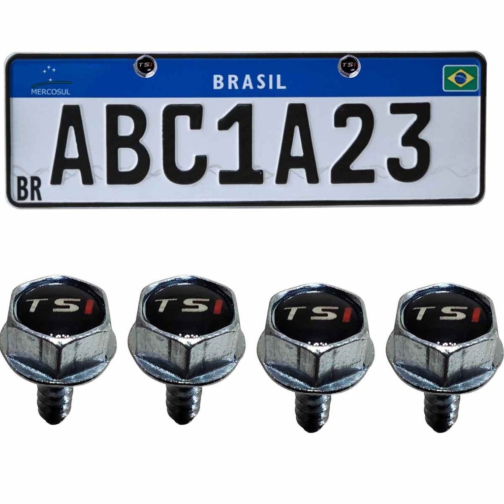 Jogo parafuso placa personalizado VW TSI Emblema resinado