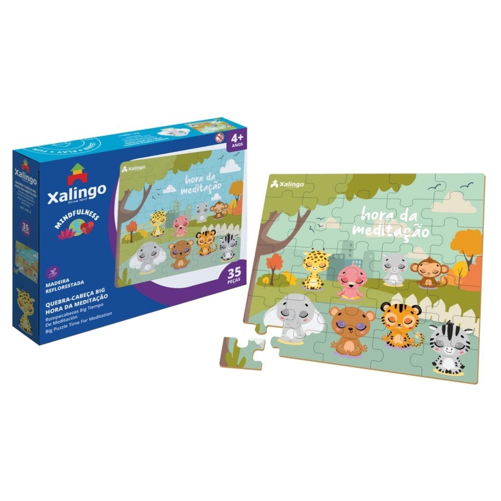 Quebra-Cabeça Gigante Hora de Meditação 35 Peças para Crianças a Partir de 4 Anos Xalingo - 17510 em Oferta na Shopee