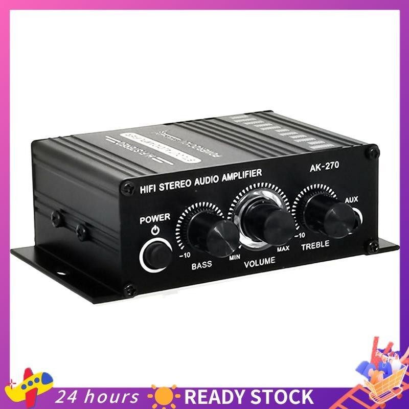 - 270 AK270 AK270 Mini Amplificador De Potência HIFI 12V Áudio Home Car Theater De 2 Canais Entrada USB/SD AUX