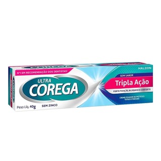 COREGA ULTRA CREME SEM SABOR TRIPLA AÇÃO COM 40G em Oferta na Shopee