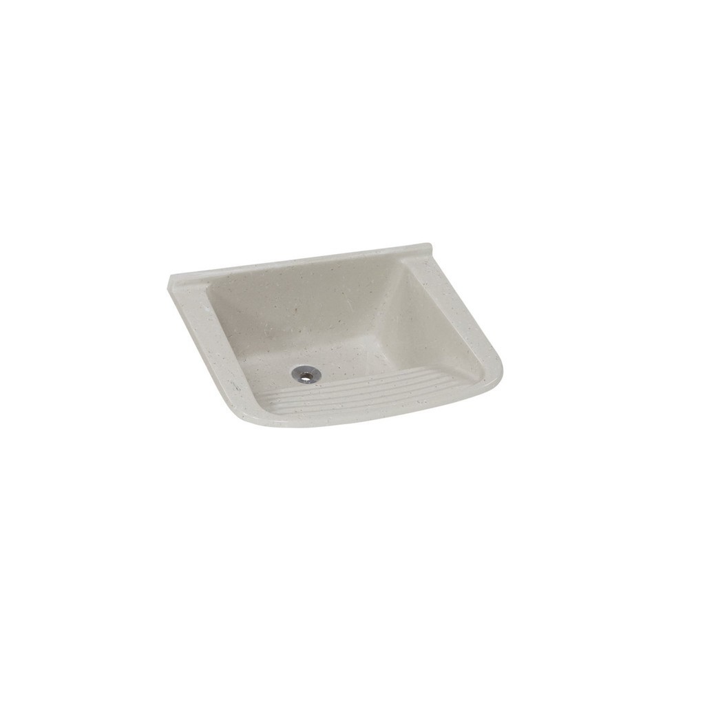 Tanque de Lavar Roupa em Mármore Sintético Granitado 55x41cm Branco/Travertino Aj Rorato Travertino