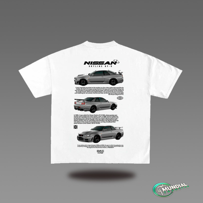 Camiseta Carro Nissan Skyline GTR R-34 Blusa Corrida Carro Camisa