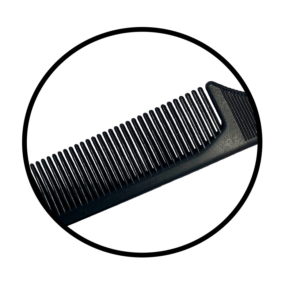 Pente Profissional Carbono 240ºC Antiestático Cerdas Grossas e Cabo Ponta Fina