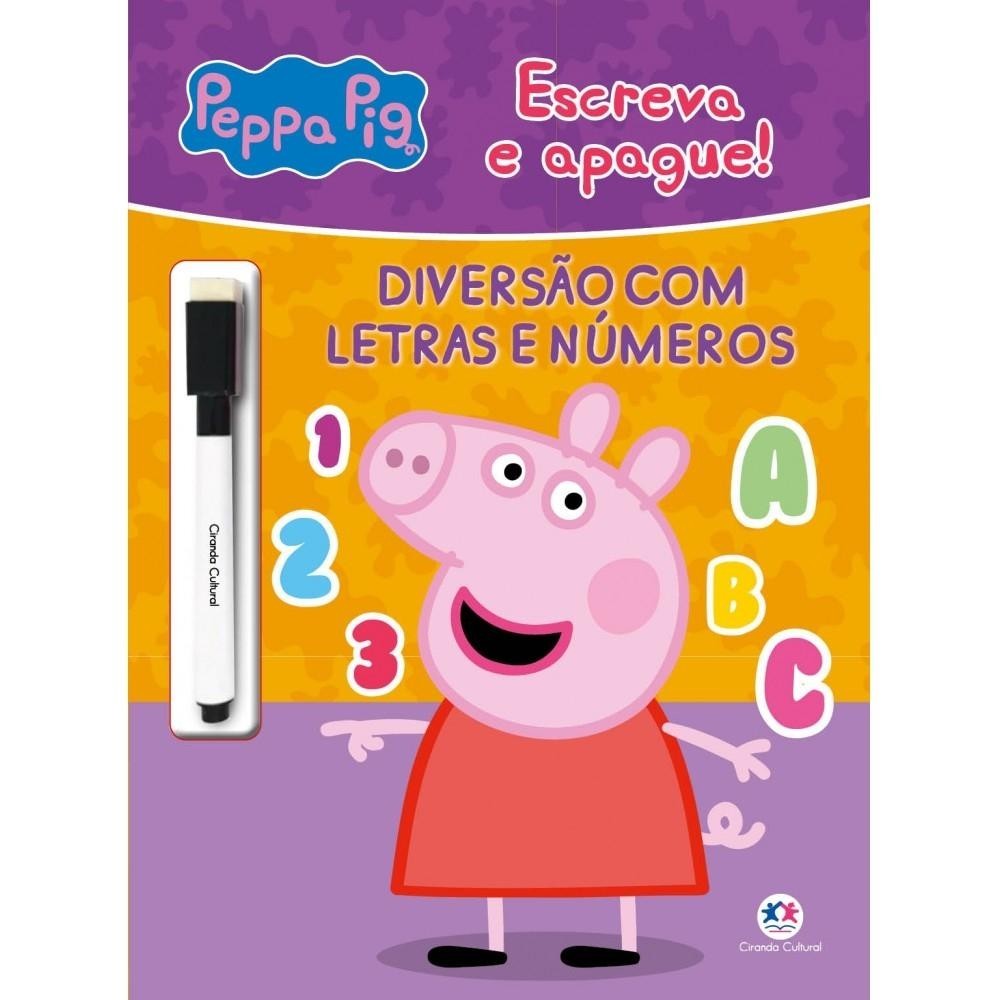 Livro Escreva e apague Peppa Pig - Diversão com letras e números em Oferta na Shopee