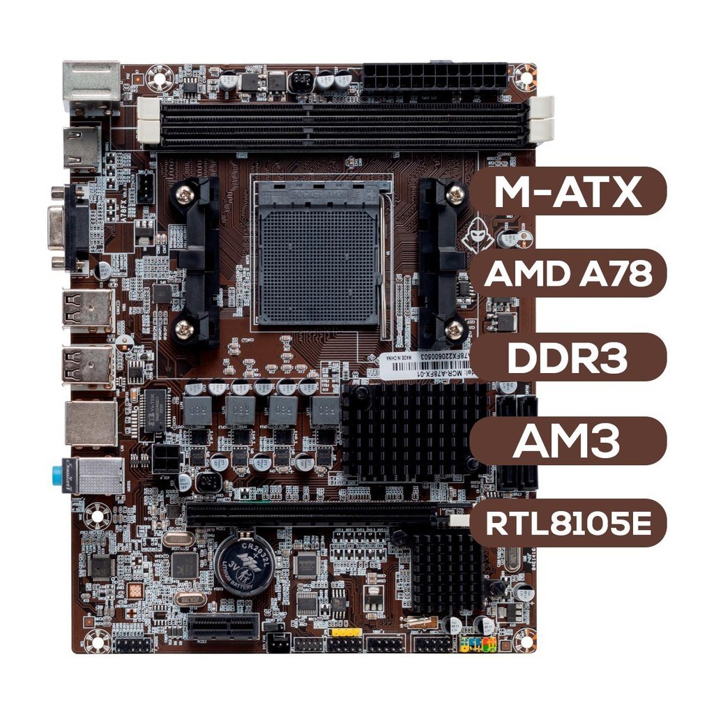 Placa Mae Mancer A78 FX, DDR3, Socket AM3, M-ATX, Chipset AMD A78, MCR-A78FX-01 - Computers & Accessories