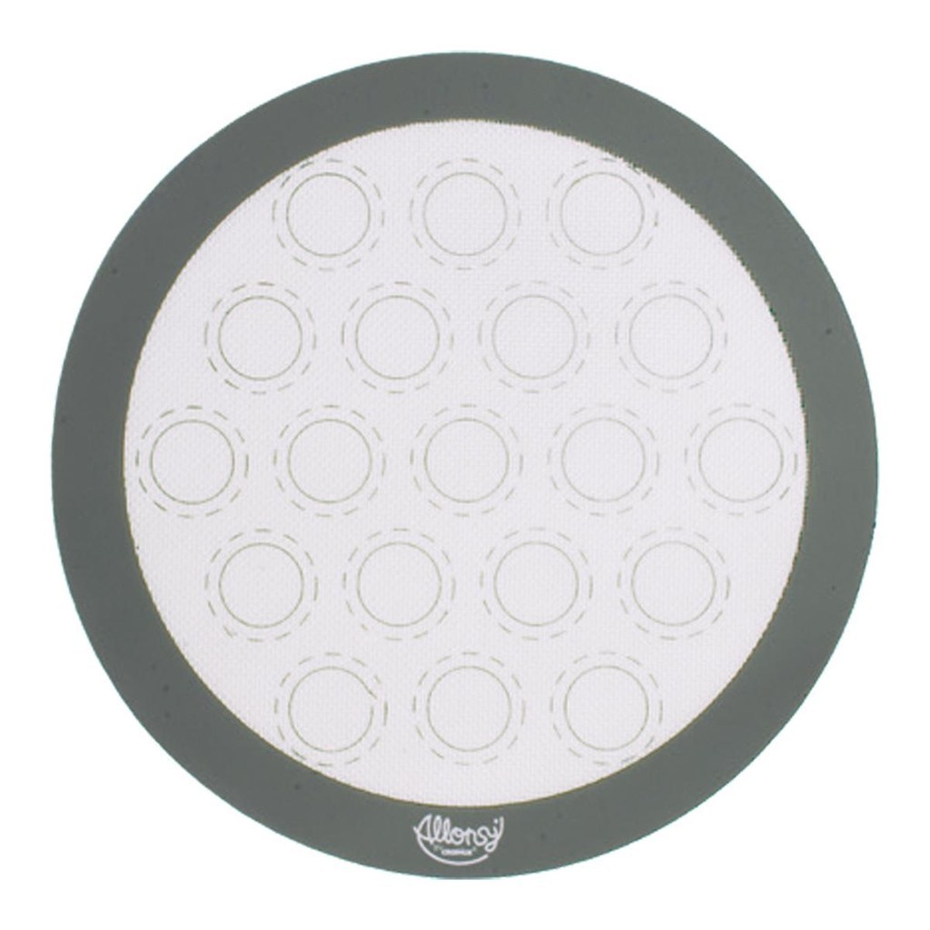 Tapete Silicone e fibra de Vidro Redondo Branco e Cinza para Confeitaria de Macarons 30cm em Oferta na Shopee