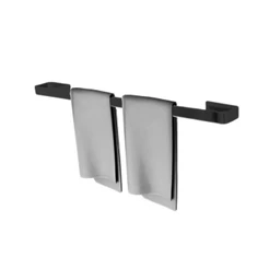 Porta toalha banho para banheiro quadrado athena preto