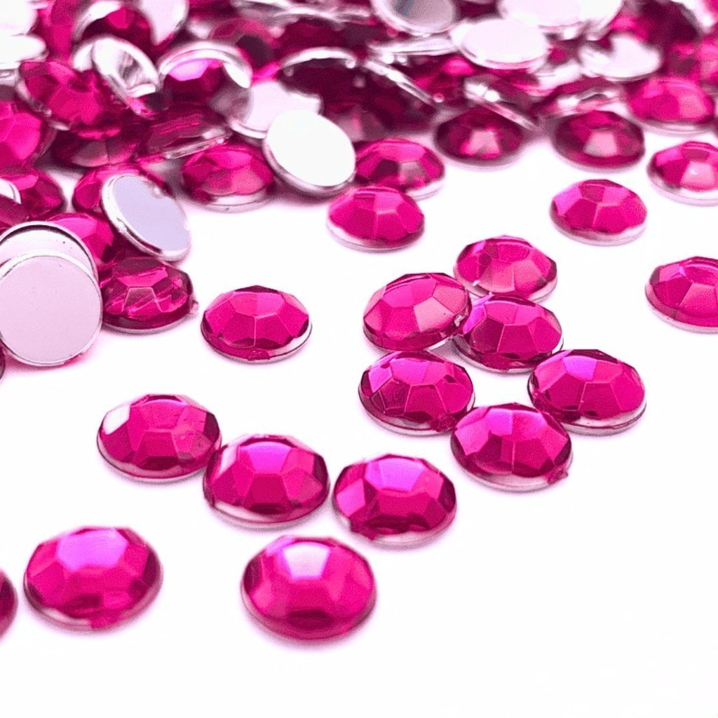 Chaton Redondo Modelo Diamante 6mm - Pink - Base Reta em Oferta na Shopee